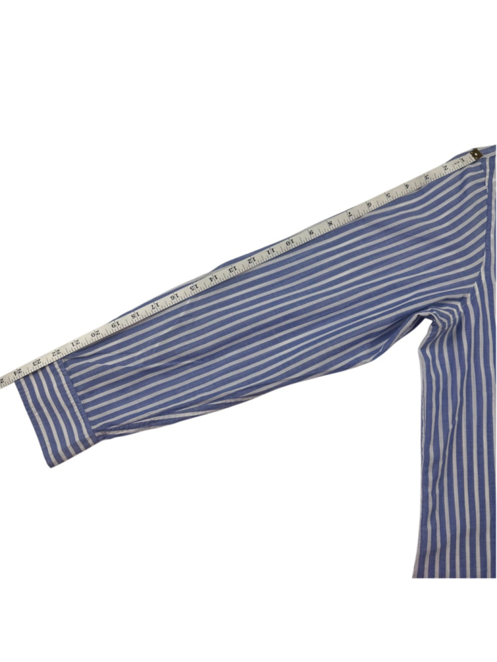 Lauren Ralph Lauren Shirt Womens XL Blue White Striped Button Up Roll Tab Blouse - Picture 6 of 9